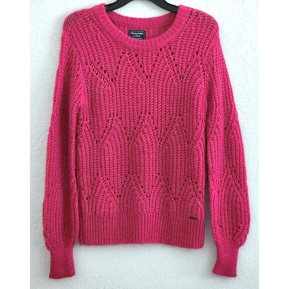 Abercrombie & Fitch Sweaters - SWEATER-ABERCROMBIE & FITCH-Loose Knit-Burgundy-Soft-Size M